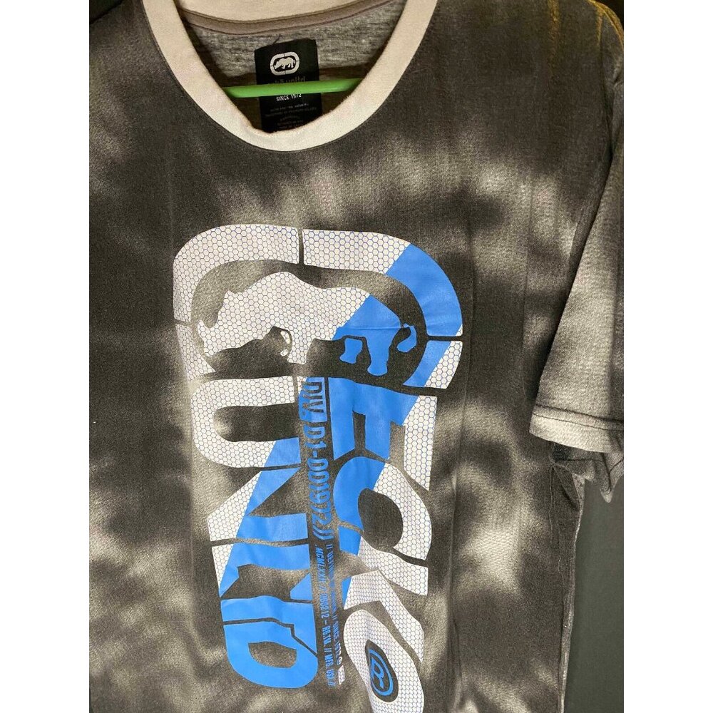 Ecko Unltd. Black White Tie Dye T-Shirt Mens XL Graphic Hip-Hop Tee Y2K - Picture 2 of 8